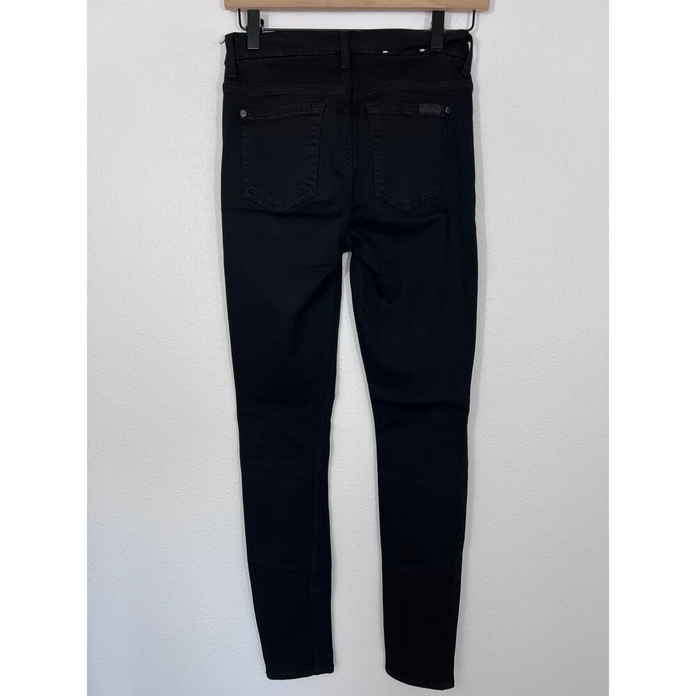 7 For All Mankind The High Waist Skinny Jeans Black 24